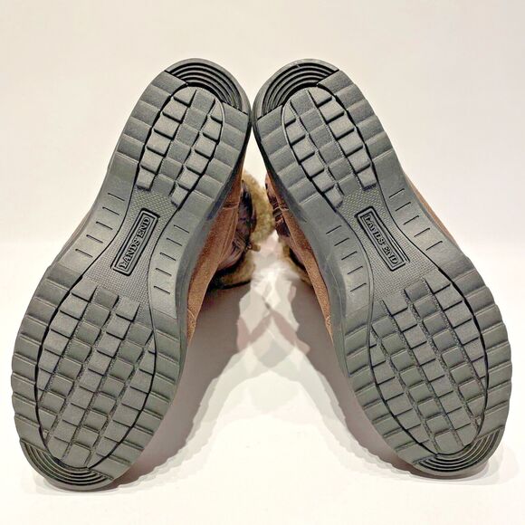 NWOB Lands’ End Sophia Tall Zip Snow Winter Boots Brown Suede Fur Women’s Size 8 - Picture 8 of 9